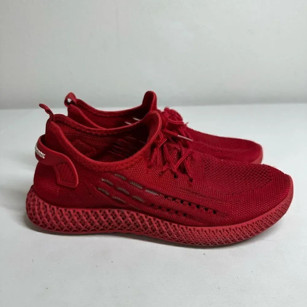 Pony Pro Product of New York Red Knit Sneakers Sz Youth 3 See Description